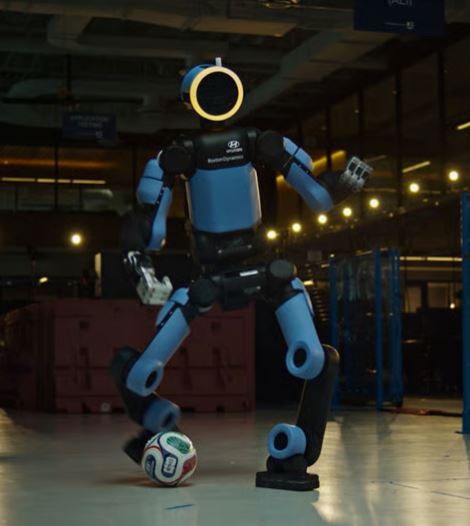 Atlas Robot Ghost Rabona Football Kick